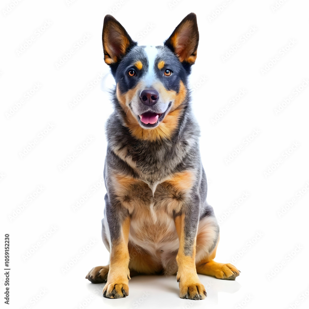 Australian cattle dog isolated in white background, ai generative Australian cattle dog isolated in white background, ai generative
