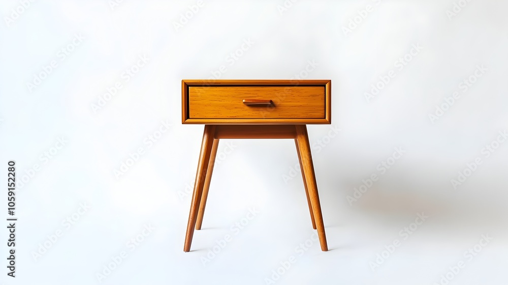 Minimalist Wooden Side Table with Single Drawer and Slim Angled Legs for Scandinavian Inspired Spaces Minimalist Wooden Side Table with Single Drawer and Slim Angled Legs for Scandinavian Inspired Spaces