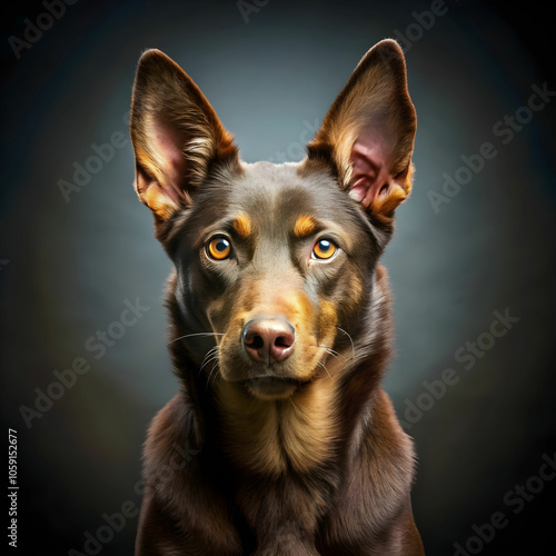 Australian kelpie on white isolated