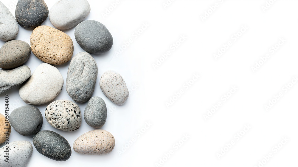 A collection of smooth, rounded stones in varying shades, creating a soothing natural aesthetic. A collection of smooth, rounded stones in varying shades, creating a soothing natural aesthetic.