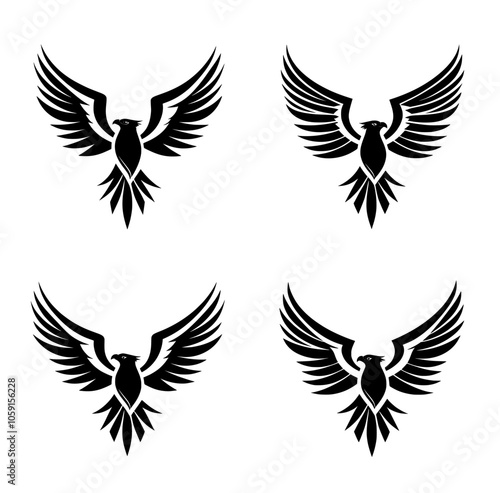 The hawk silhouette set, hawk silhouette set png, and the hawk head silhouette set images photo