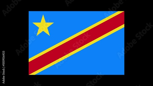 Democratic Republic of the Congo Country Flag Shapes and Elements Construction Animation