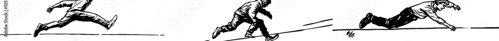 Modern human jump icon line continuous drawing. One line the emotion of joy in the jump icon. Long jump over an obstacle icon. Modern human jump icon line continuous drawing. One line the emotion of joy in the jump icon. Long jump over an obstacle icon.