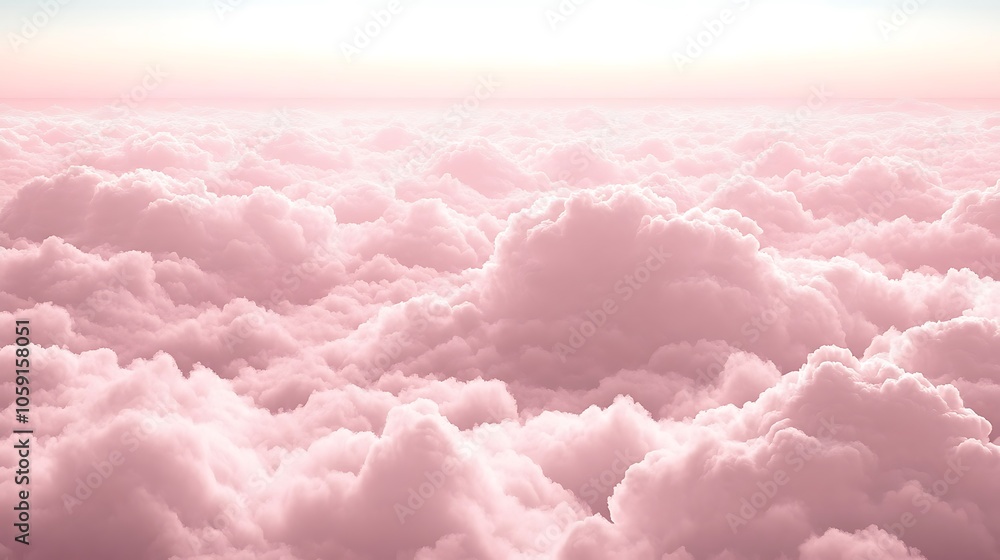 Pink Clouds Above Subtle Blur Background with Space for Custom Text Pink Clouds Above Subtle Blur Background with Space for Custom Text