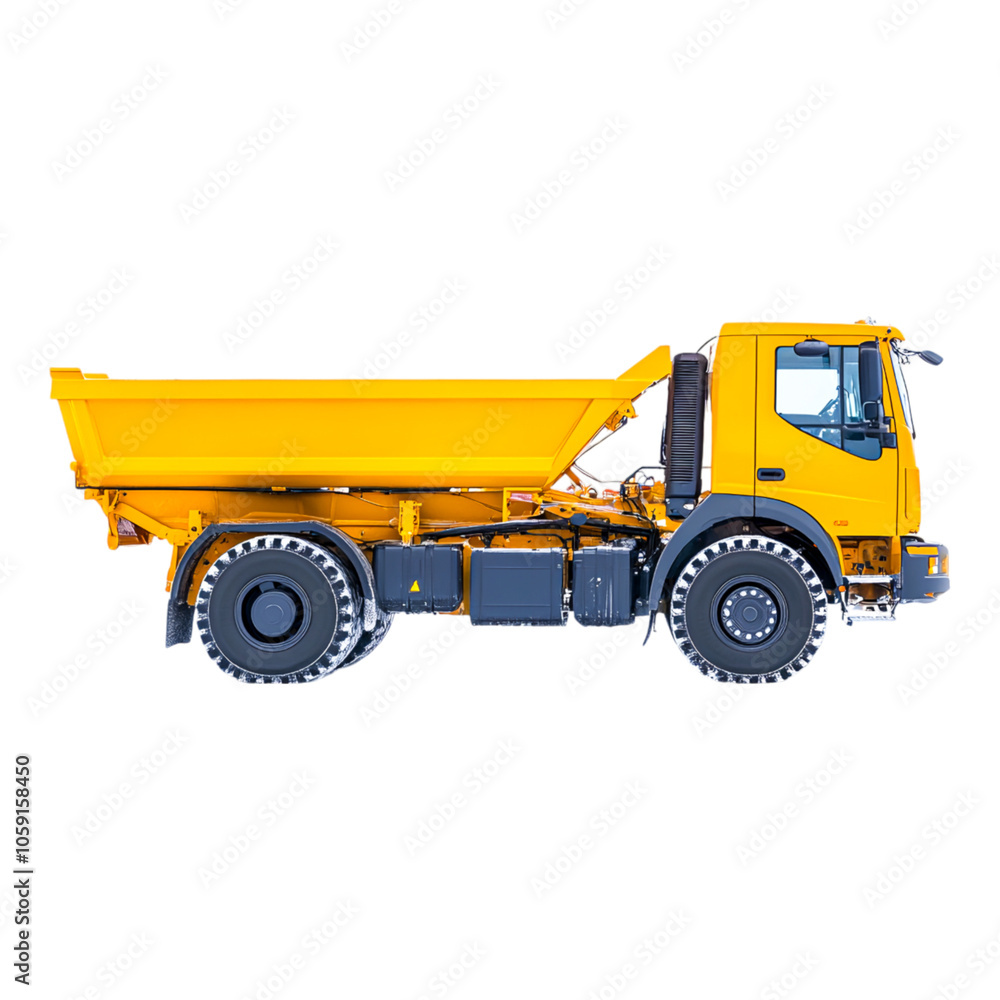 Yellow Dump Truck on White Background Yellow Dump Truck on White Background
