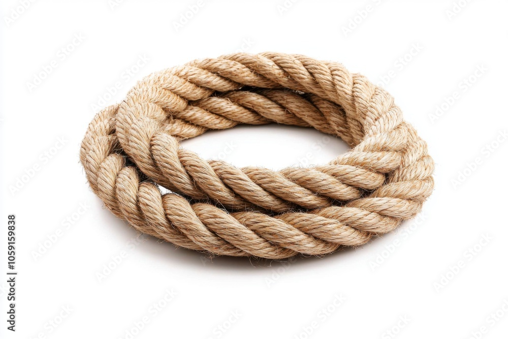 A coiled rope made of natural fibers, often used in various applications such as boating, construction, and crafts. A coiled rope made of natural fibers, often used in various applications such as boating, construction, and crafts.
