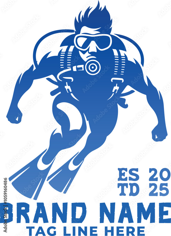 Scuba Diver Logo Design Concept Scuba Diver Logo Design Concept