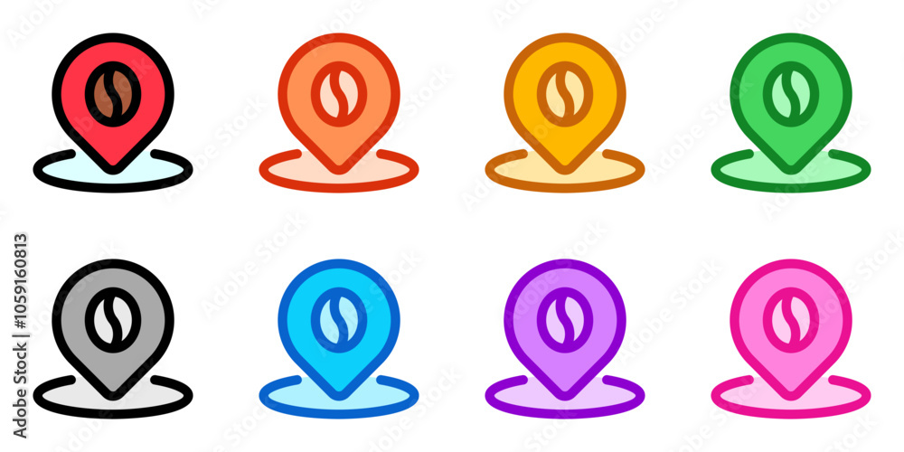 Editable coffee shop location vector icon. Cafe, coffee shop, restaurant, drink, beverages. Part of a big icon set family. Perfect for web and app interfaces, presentations, infographics, etc Editable coffee shop location vector icon. Cafe, coffee shop, restaurant, drink, beverages. Part of a big icon set family. Perfect for web and app interfaces, presentations, infographics, etc