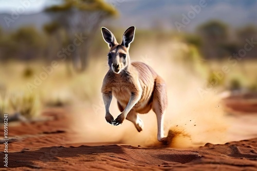  kangaroos powerful hop photograph a kangaroo hopping across a l