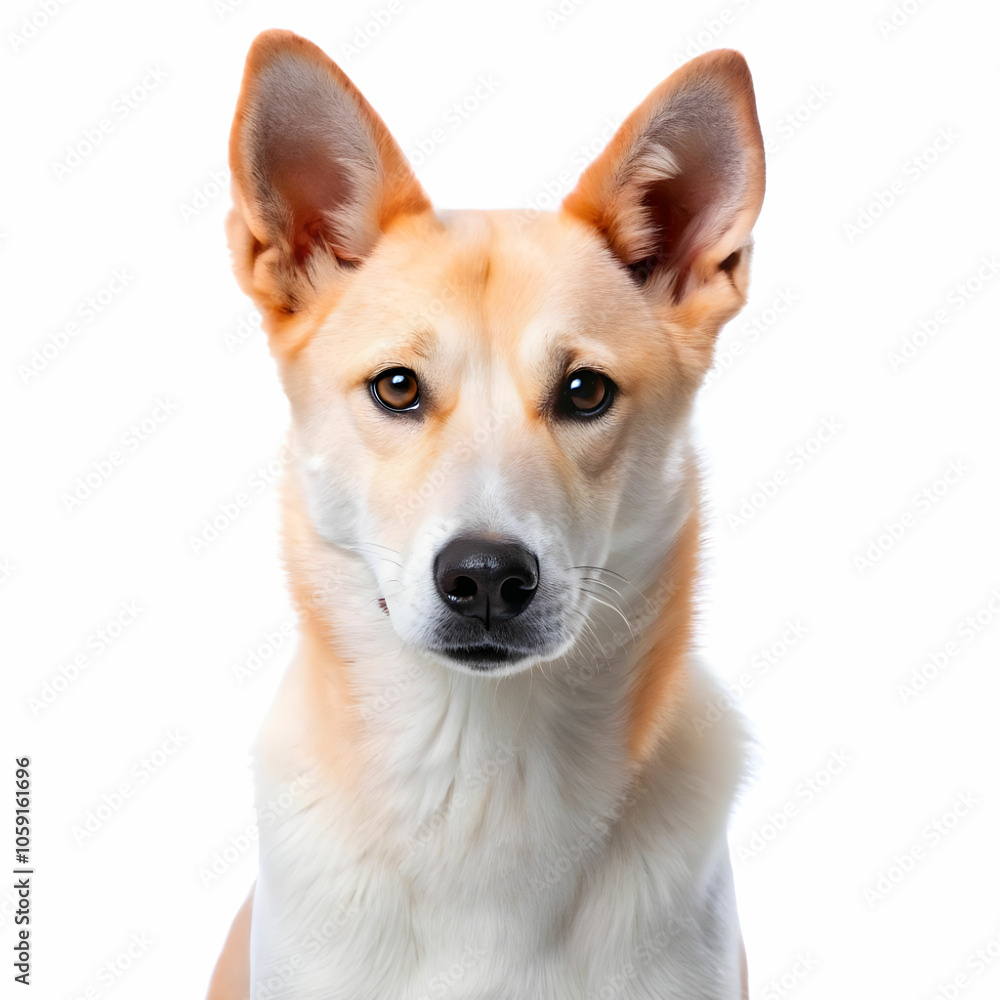 Portrait of Canaan Dog dog looking at camera, copy space Portrait of Canaan Dog dog looking at camera, copy space