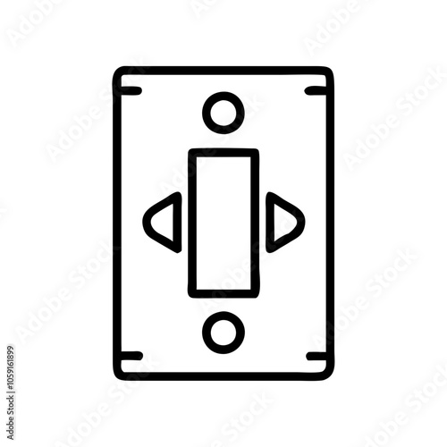 Icon of light switch in modern design with black outline