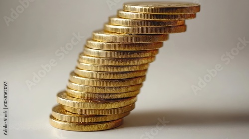 Stacked Gold Coins Displaying Financial Success and Wealth Concepts in Stock Imagery