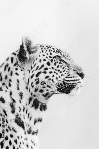 Portrait of an animal in black and white