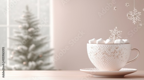 Wallpaper Mural Cozy Winter Hot Chocolate with Marshmallows and Christmas Decorations Torontodigital.ca