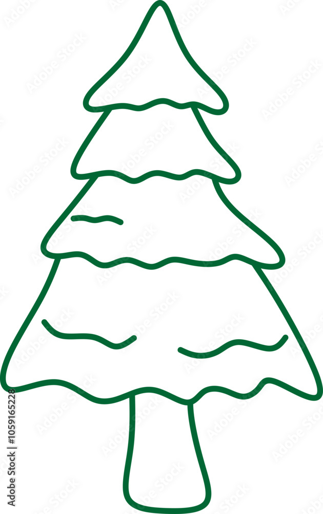 Fototapeta premium Hand Drawn Christmas Tree