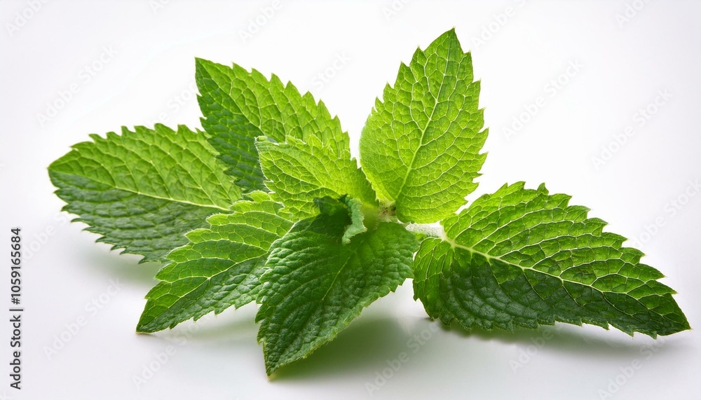 mint leaves on a white background mint leaves on a white background