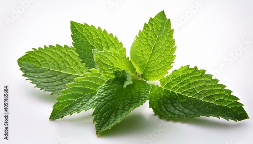 mint leaves on a white background