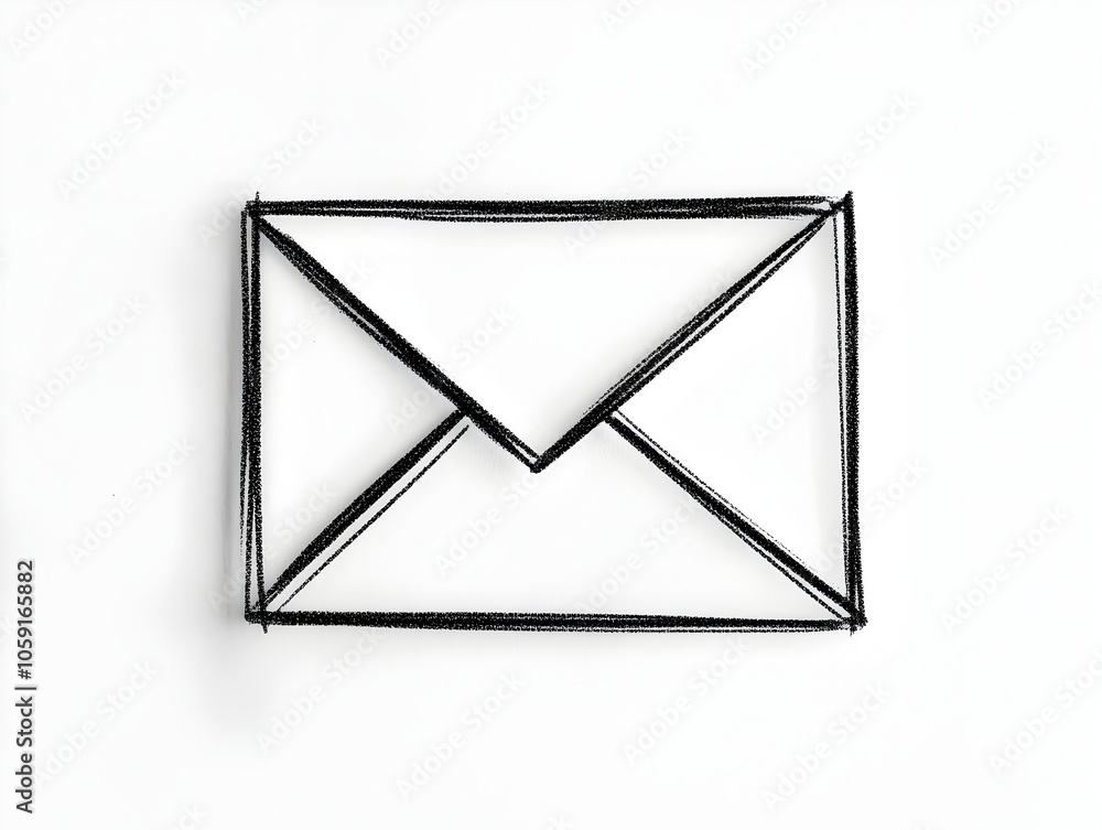 Minimalist Black Line Email Icon on Clean White Background Symbolizing Simplicity in Digital Messaging Minimalist Black Line Email Icon on Clean White Background Symbolizing Simplicity in Digital Messaging