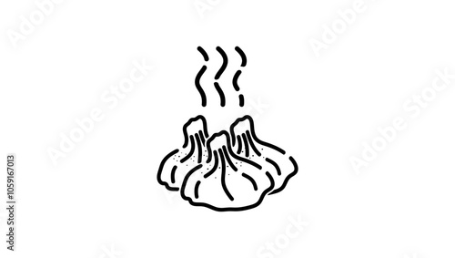 Khinkali emblem, black isolated silhouette