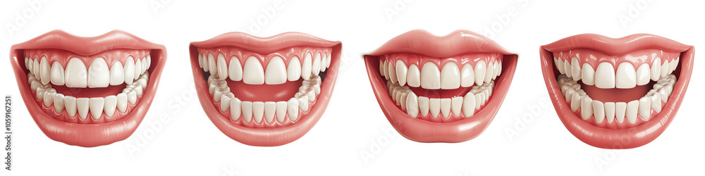 set of A smiling face, perfectly aligned white teeth, beautifully arranged white teeth, png file, charming smile, tidy white teeth decoration, dreamy smile, happy smile, on a transparent backgrounds set of A smiling face, perfectly aligned white teeth, beautifully arranged white teeth, png file, charming smile, tidy white teeth decoration, dreamy smile, happy smile, on a transparent backgrounds