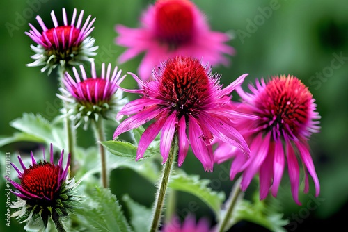 monarda with spicy aroma bee balm plants with clusters of tubula