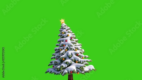 Christmas tree green screen animation