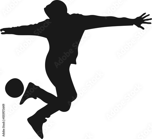 player will shooting in football silhouette