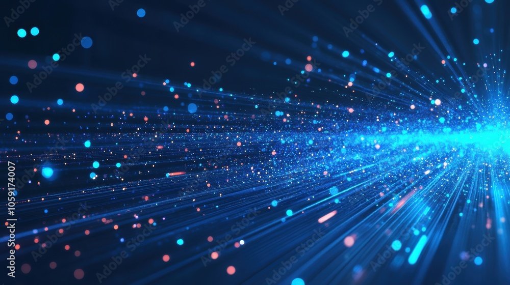 Fototapeta premium Blue Glow Particles.