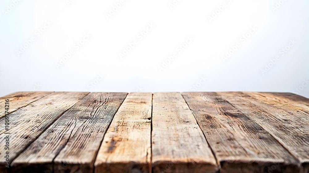 Rustic Wooden Farmhouse Table on White Background for Product Display Rustic Wooden Farmhouse Table on White Background for Product Display