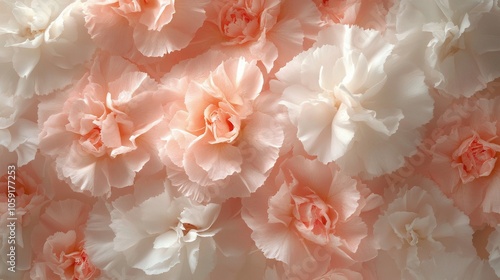 Soft peach flowers in a serene close-up display during a sunny afternoon