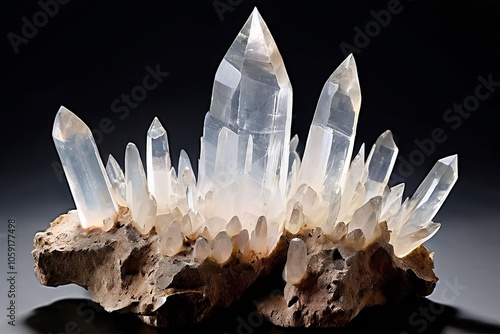  quartz crystal points clustered pointed clear quartz crystal fo