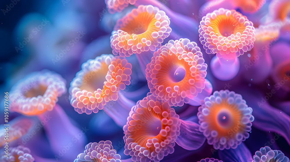 Fototapeta premium Luminous microscopic algae