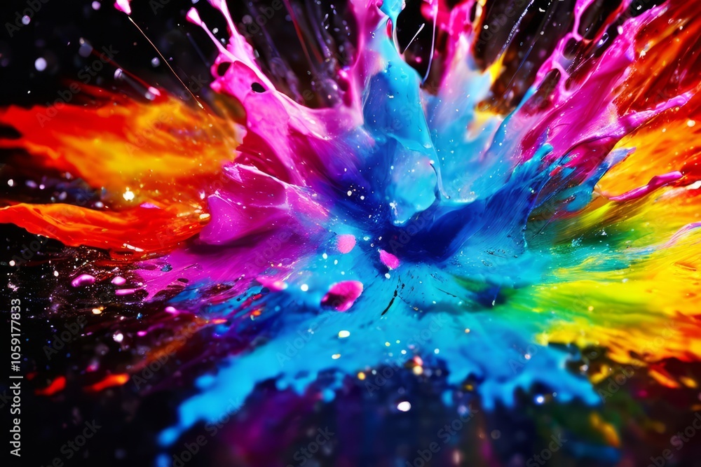 rainbow burst splattera splatter that forms a sudden explosive b rainbow burst splattera splatter that forms a sudden explosive b