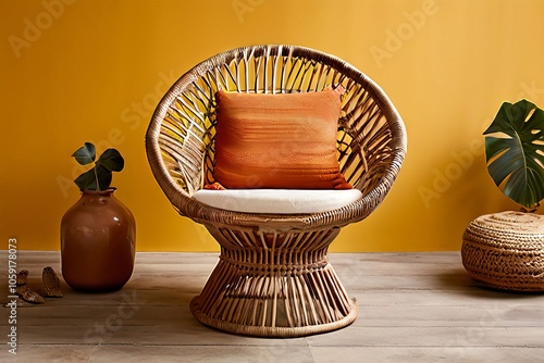 rattan accent chair bohemian inspired rattan chair for a touch o photo