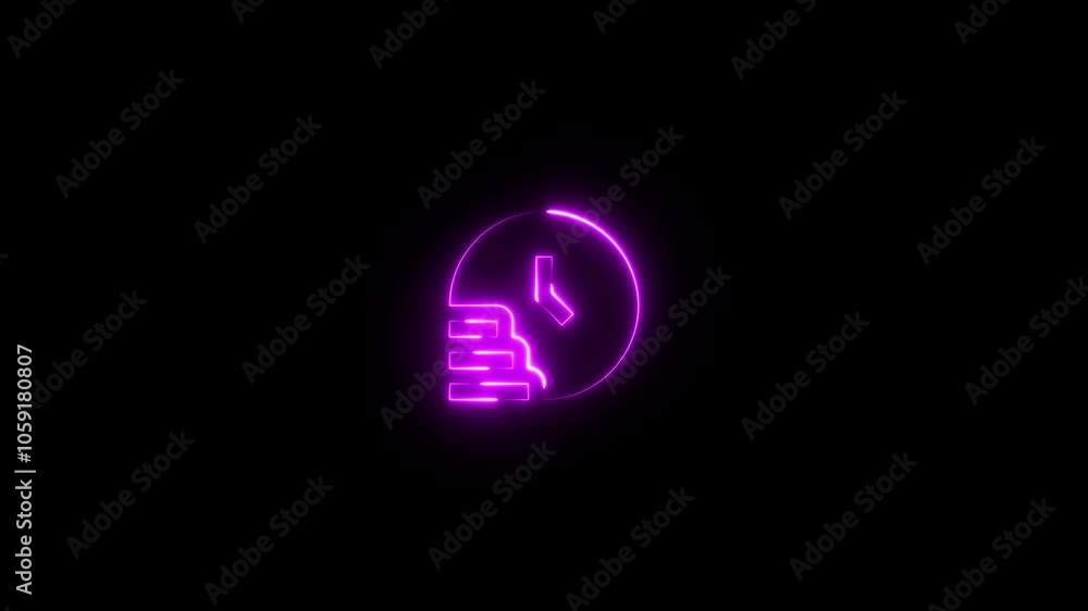 glowing neon color clock animation icon watch dial analog clock wall clock circle timer animated sign symbol on black background glowing neon color clock animation icon watch dial analog clock wall clock circle timer animated sign symbol on black background