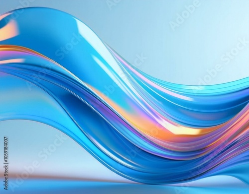 Flowing curve lines background, 3d rendering.