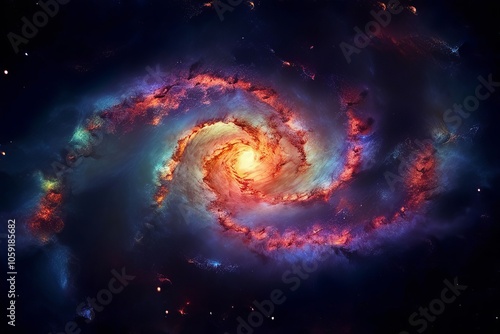  spiral galaxy a pattern resembling a distant galaxy with swirli photo