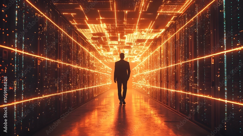 Obraz premium Business Leader Navigating the Data Driven Future of Enterprise