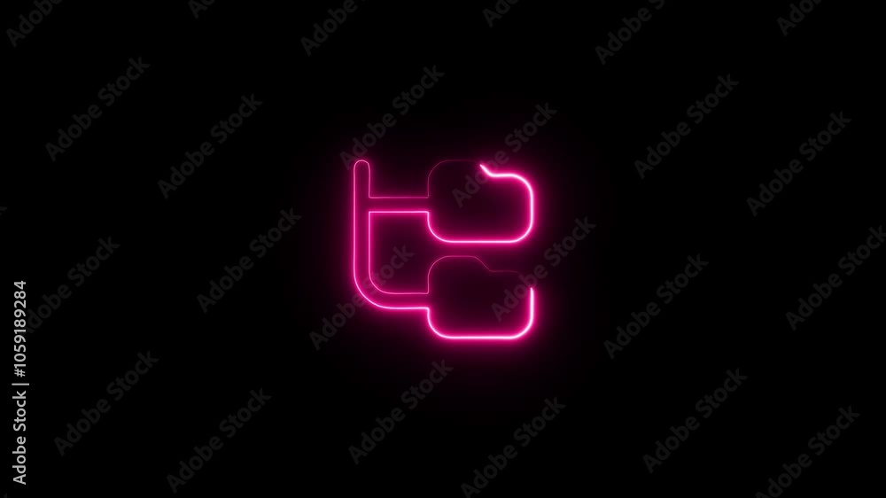 Abstract file transfer icon with a glowing neon effect animation Abstract file transfer icon with a glowing neon effect animation
