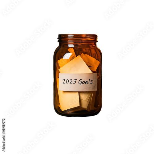 2025 goals jar, For 2025, White background photo