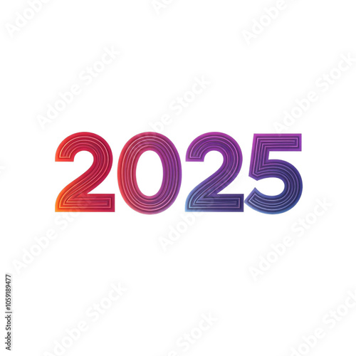 2025 design. With colorful truncated number illustrations. Premium vector design 2025 