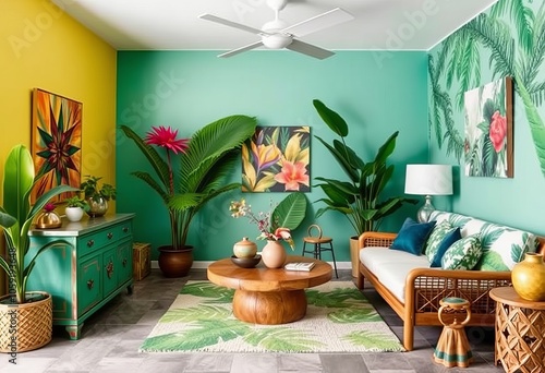 Tropical Escape Tropical inspired design with vibrant colors tro photo