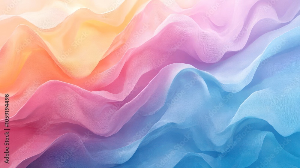 Fototapeta premium Vibrant, abstract waves with splashes of color.