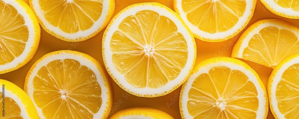 Lemon pattern with bold yellow slices, seamless background, fresh and fun design Lemon pattern with bold yellow slices, seamless background, fresh and fun design