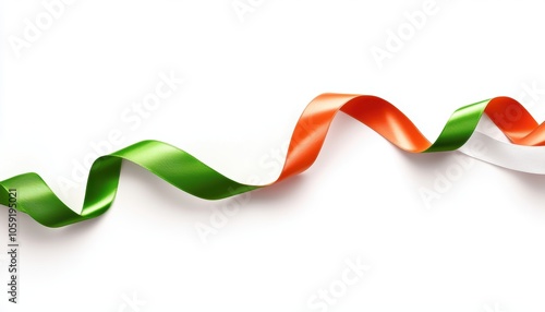 Indian flag-colored ribbon design, symbolizing freedom, national pride, and celebration of Indias heritage