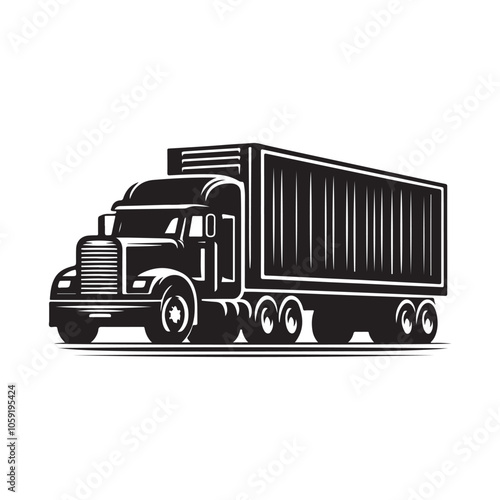 Truck silhouette vector, Vehicle Icons, Garbage truck silhouette vector illustration