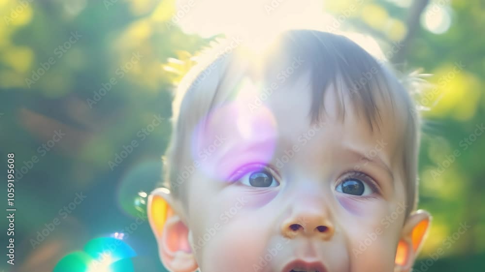 Toddler playfully making a range of funny faces in an outdoor setting Toddler playfully making a range of funny faces in an outdoor setting