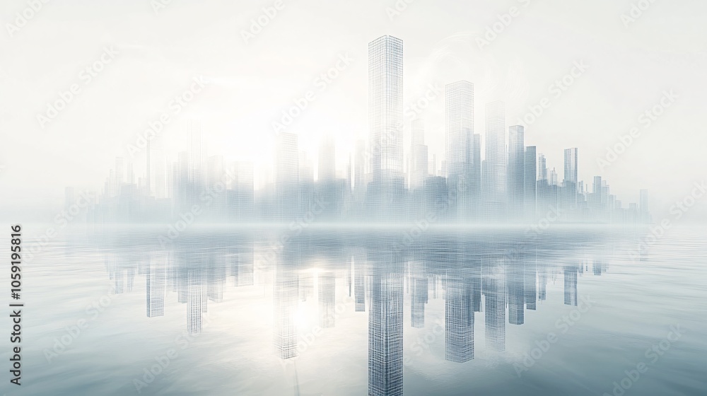 Urban Illusion: Commercial CBD Skyline with Exhibition Platforms and E-Commerce Under a Bright Sun Urban Illusion: Commercial CBD Skyline with Exhibition Platforms and E-Commerce Under a Bright Sun
