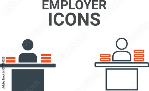 Employer icon Concept on white background
