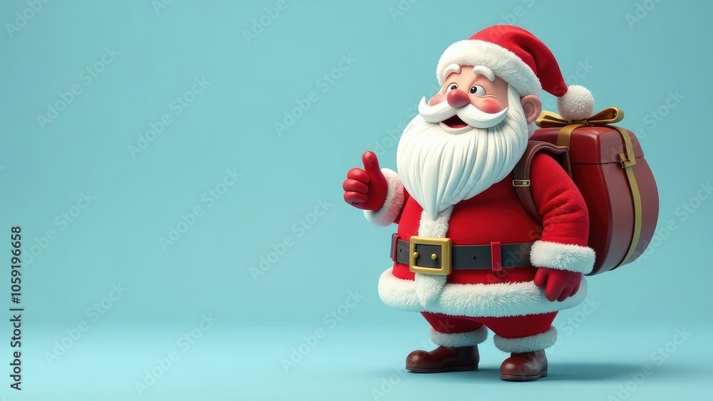 New Year's banner, postcard with Santa Claus on a blue background New Year's banner, postcard with Santa Claus on a blue background
